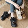 The First Layer of Cowhide Summer Thick-soled Hollow Small Short Boots Retro Breathable Martin Boots Genuine Leather Boots Women's Cool Boots