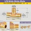 1Pc Pneumatic Brass Pipe Fitting Male-Female Thread Conversion Connect 1/8" 1/4" 3/8" BSP Tee Type Copper Water Oil Gas Adapter