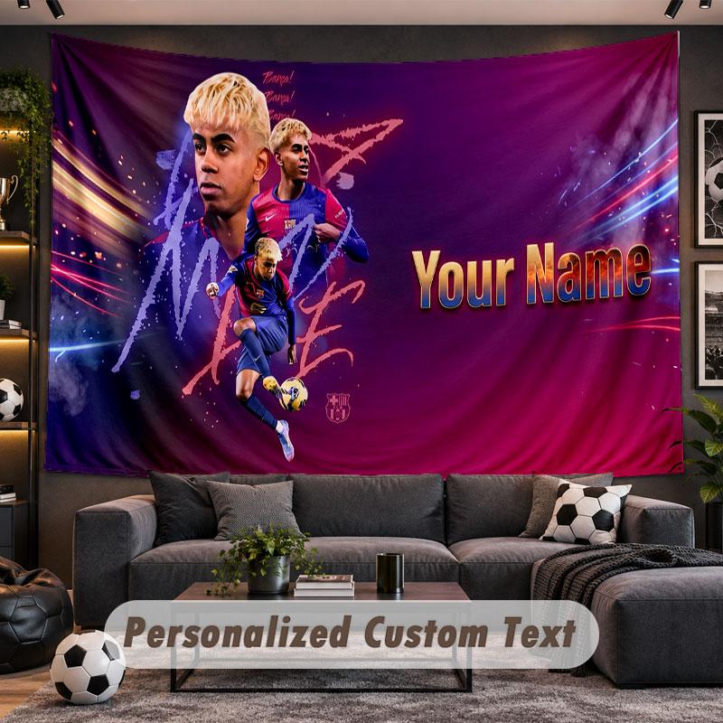 Wall Hanging Tapestry Custom NameLamine Yamal Pattern Personalized Printed Fabric Wall Decor