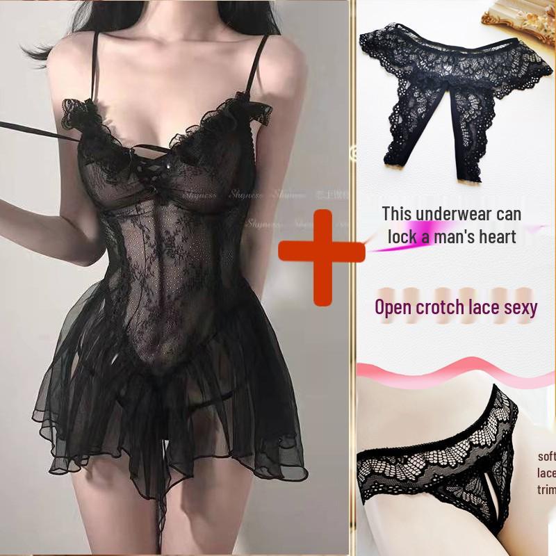 2211 Plus Size Transparent Sexy Lingerie Nightgown for Women