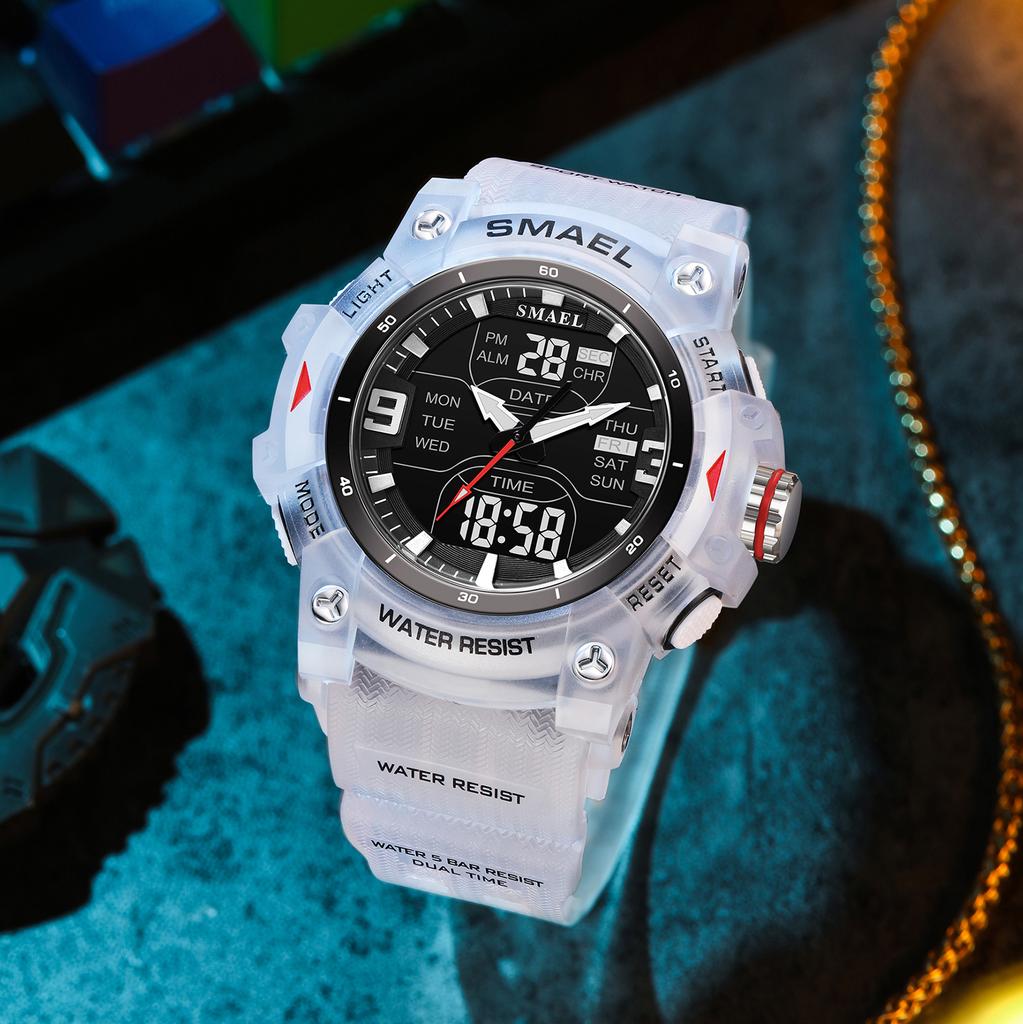 SMAEL Brand 8117 50M Water-Resistant Watch (Drop Shipping) with Alarm Night Light and Dual Display: A Youthful Fashionable