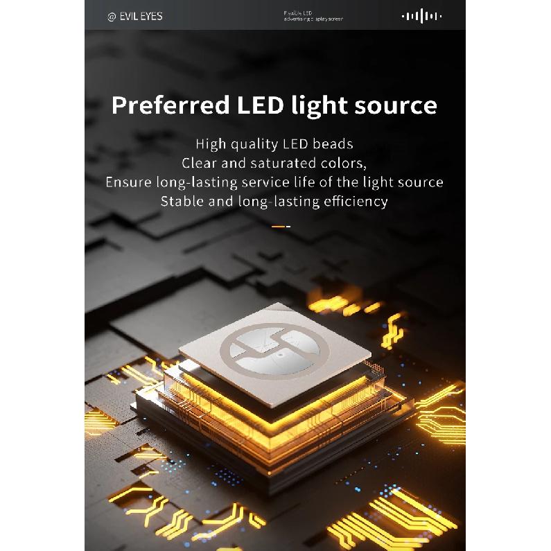 Truck Car Devil Eye LED Pixel Panel Light Remote Control Soft Foldable Lighting Scrolling For Board Windshield 12V 24V