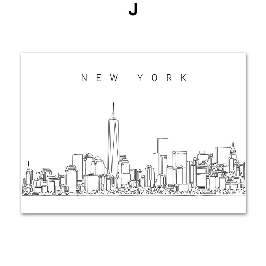 

Париж, Мадрид, Нью-Йорк, Сидней, Лас-Вегас, линия горизонта, настенные художественные принты, картина на холсте, скандинавский постер, Декор, фотографии для гостиной 40x60 cm No Framed