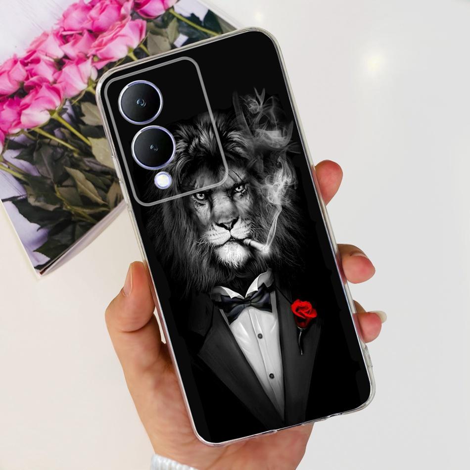 For Vivo Y17s Case 2023 Elegant Pattern Soft Silicone TPU Phone Back Cover For Vivo Y17s 4G VivoY17s Y 17S Bumper
