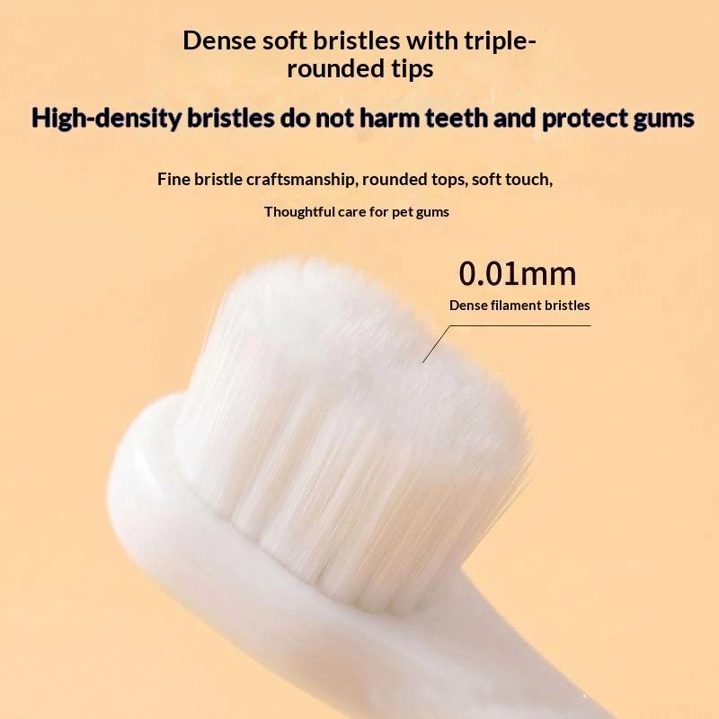 Dog Round Head Toothbrush Eco-friendly Soft Bristles Remove Bad Breath Tartar Pet Dental Care for Puppy Small Dogs