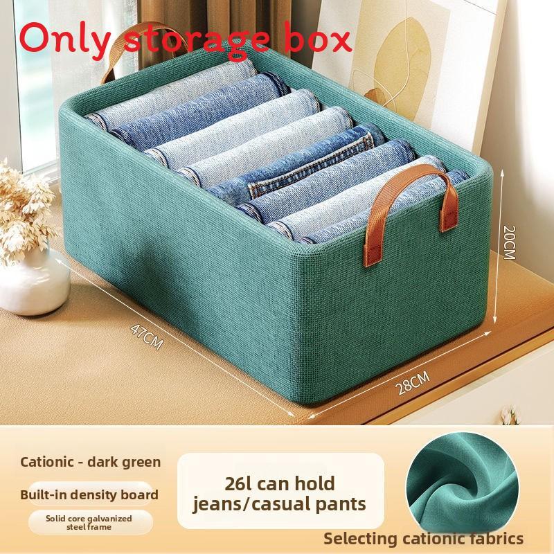 Home Storage Organizer With Foldable Fabric Bin For Clothing And Accessories