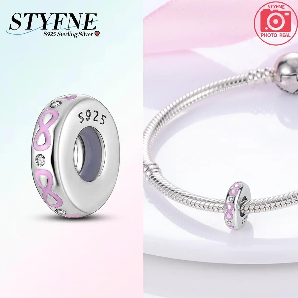 Charms Copper Colorful Zircon Stars Pink Bow Spacer Charms Beads Fit Original Bracelet Diy Women Jewelry Gifts