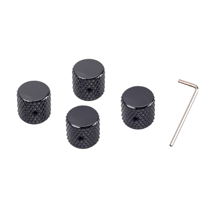 4pcs/set Metal Electric Guitar Volume Tone Control Knobs Buttons for Electric Guitar Bass Potentiometer 20x20x19mm