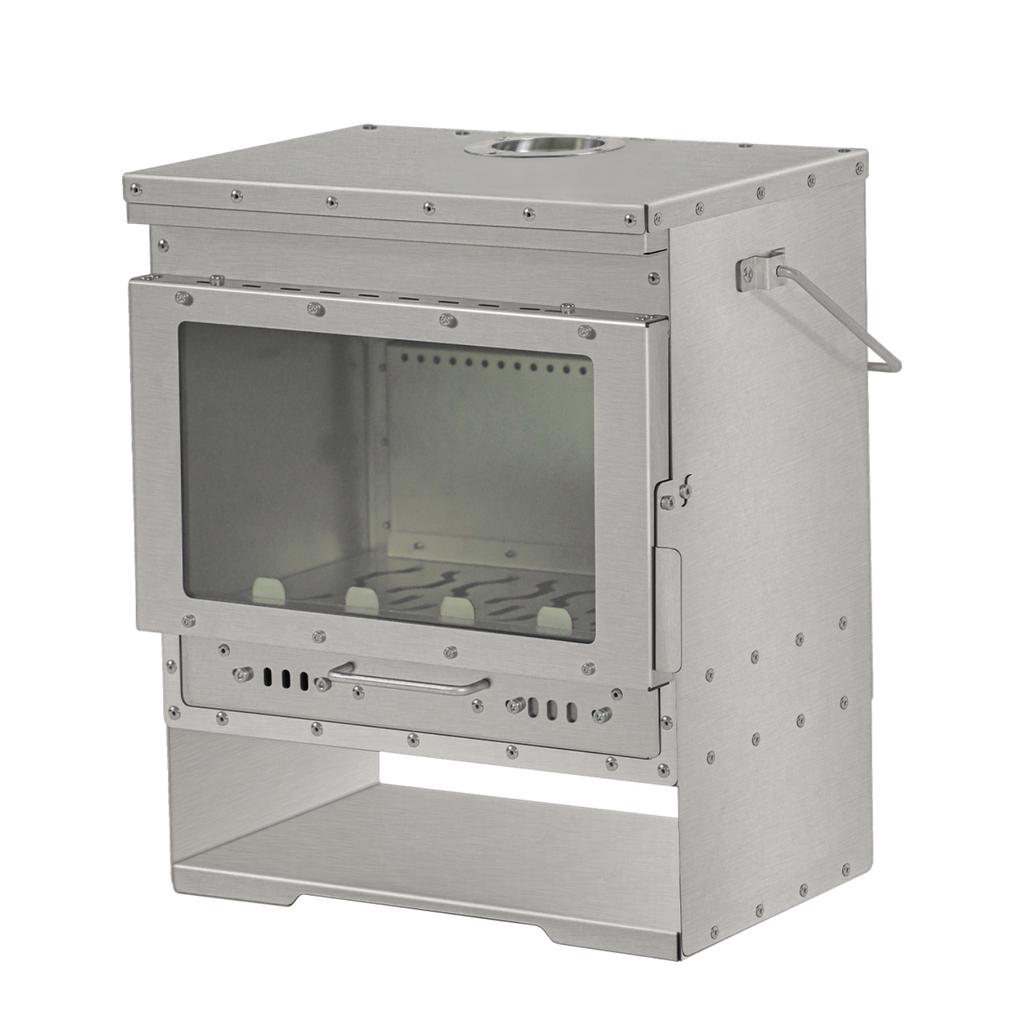 Kominek Bezdymny ze Stali Nierdzewnej Spalanie Wtórne Piec na Drewno Duże Szklane Okno Piec Kempingowy do Namiotu Ogrzewacz na Drewno Opałowe Palenisko