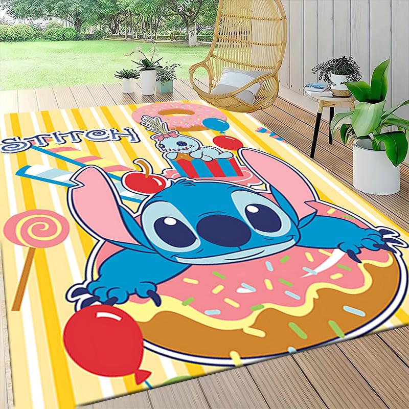 Stitch'S Sweet Celebration Carpet Rug Soft Washable Antislip Home Living Room Sofa Mats Personalized Christmas Rug