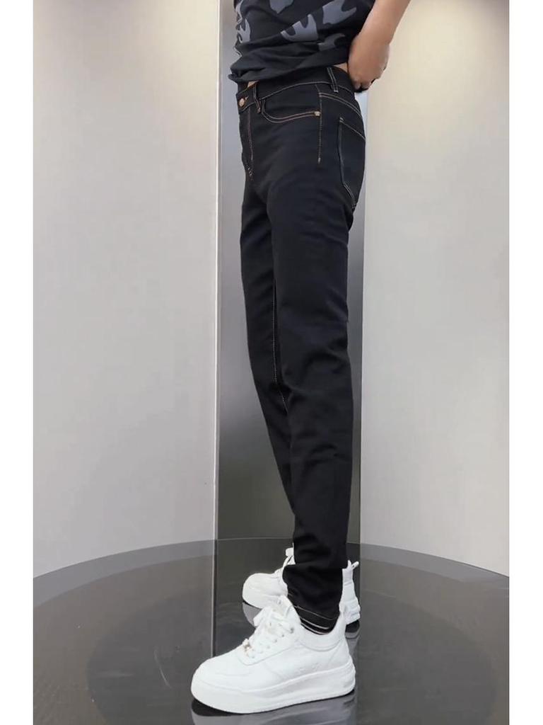 Men's White Slim Straight Nine-Point Summer Jeans - Versatile Business Casual Fashion