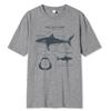 Great White Shark Anatomy T-Shirt Summer Street Short Sleeve Hip Hop Punk Style Boy Casual Tops Fashion White Tees