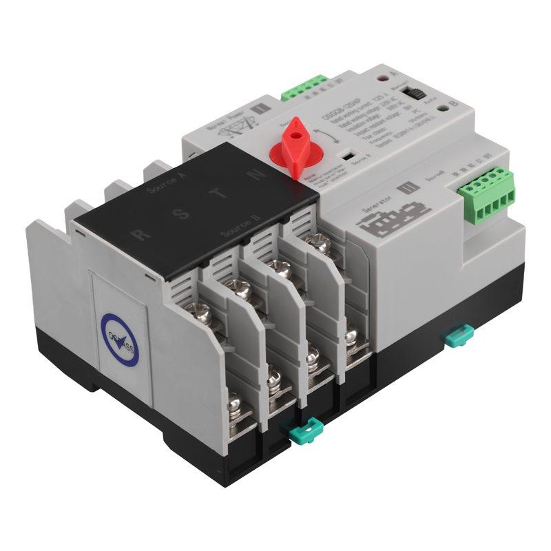 4P 125A AC220V Dual Power Automatic Transfer Switch Electrical Selector Switches Single Phase Din Rail Switch