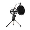 Mini Desktop Microphone Stand + Shock Mount Mic Holder + Pop Filter Kit for