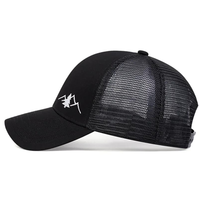 Fashion Mountain Embroidery Baseball Cap Summer Breathable Mesh Caps Adjustable Hip Hop Trucker Hats Men Women Outdoor Sun Hats