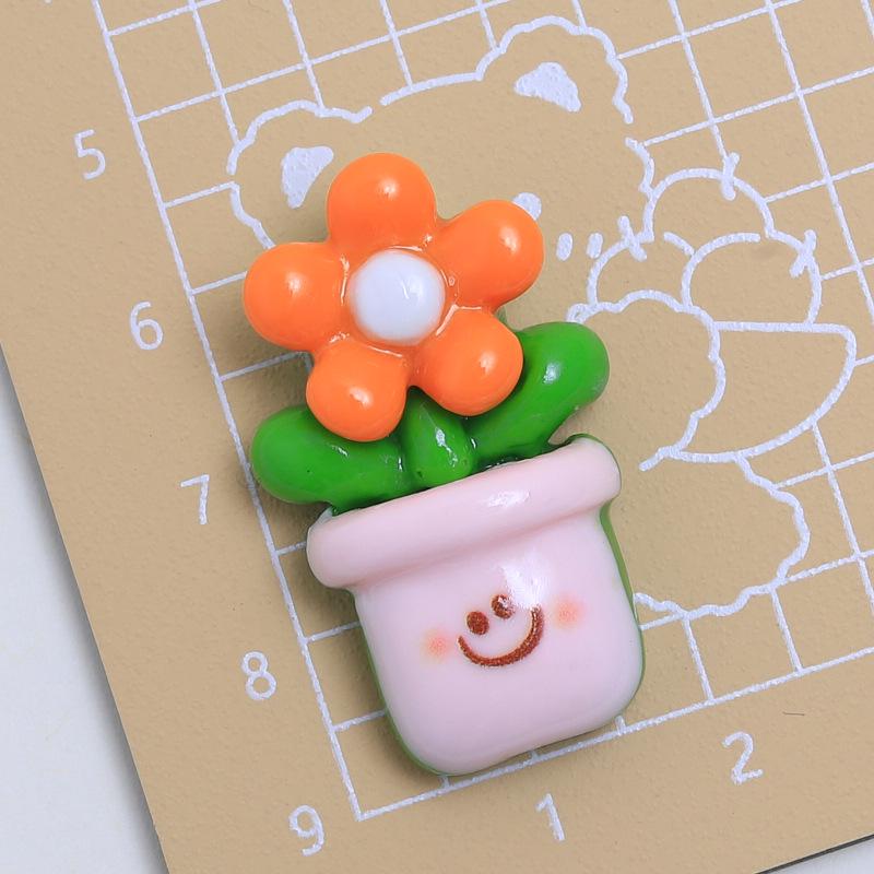 Cute Cartoon Plant Pot Resin Shoe Buckle & DIY Jewelry Hair Clip Accessories.