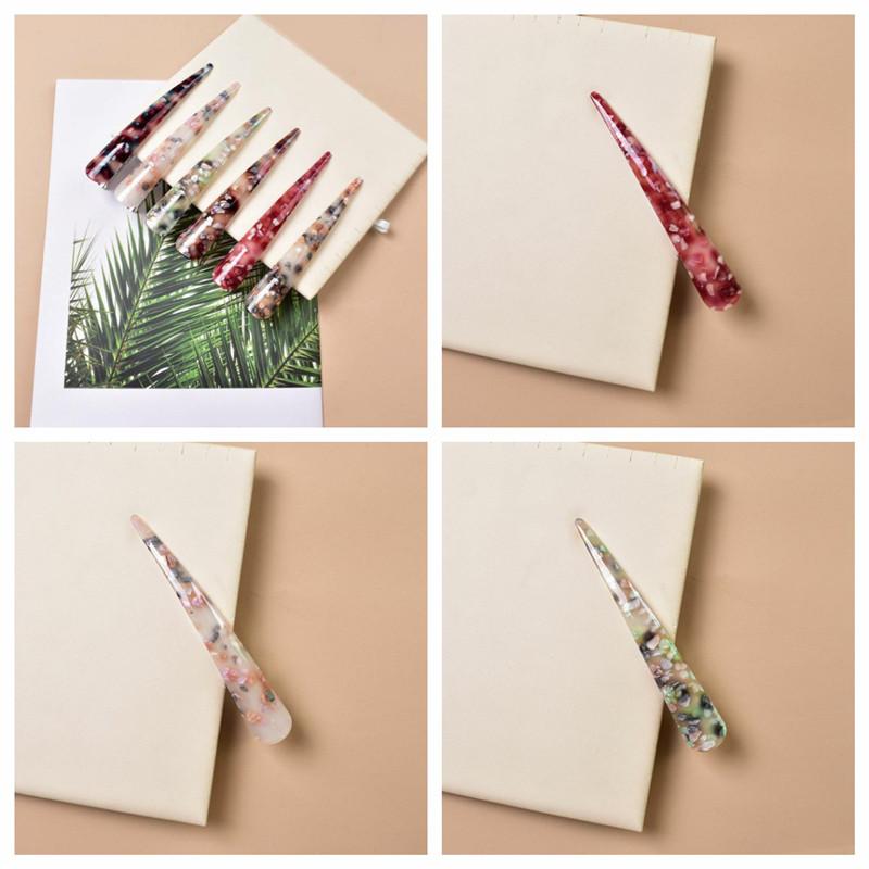 Headwear Granules Long Metal Jelly Hair Clip Ox Horn Clamp Hair Grips Ladies Crocodile Fashion Accessories