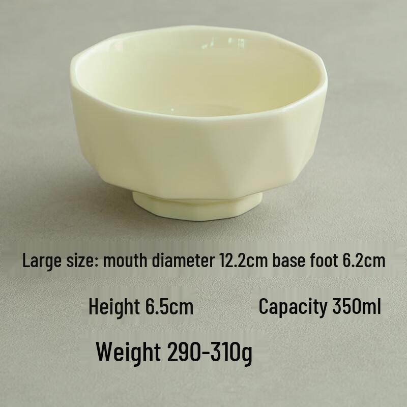 

GOYN Diamond Texture Dehua Ceramic Rice and Soup Bowl