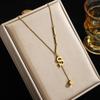 High-End Women's English Letter Necklace - 2026 Clavicle Chain with 26 Niche Tassel Pendants In Titanium Steel