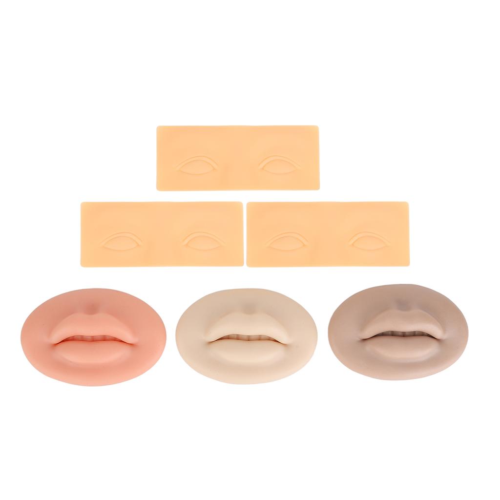 3D Microblading Practice Skin Soft Silicone Lips Eyebrow Eyeliner Tattoo Practice Skin for Novice