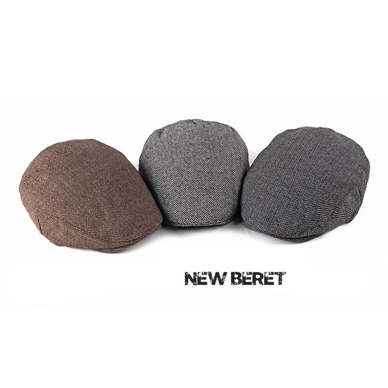 Spring Autumn Newsboy Caps for Men Classic Herringbon Beret Hat Men's Gatsby Painter Hats