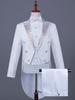 Men's Black and White Rhinestone Tailcoat for Magician, Singer, or Conductor - Formal Performance Wear