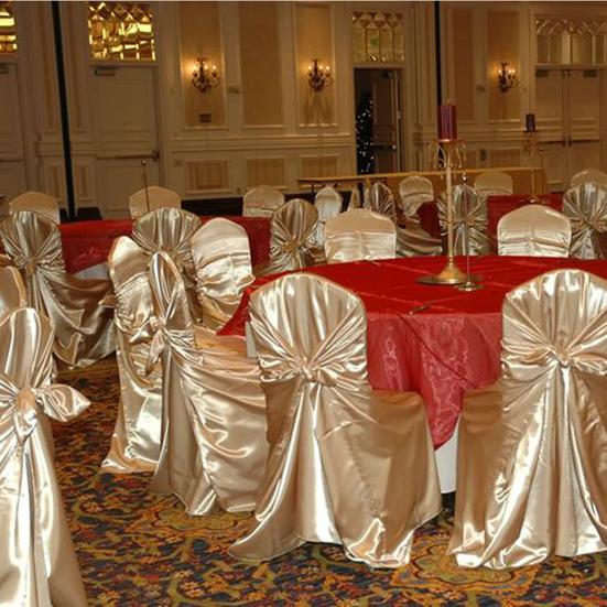 Chair Cover Dust-proof Removable Satin Skirted Back Self-tie Chair Cover Protector Event Party Supplies