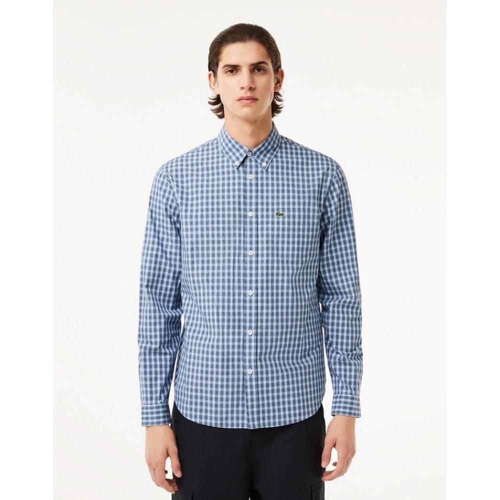 

Lacoste Мужская рубашка в клетку из поплина Ch0894 54 г Ir8 044