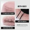 Advanced imitation rabbit fur bucket hat autumn and winter plush warm ear protection small solid color flat top Mongolian hat