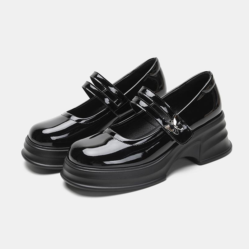 Shallow mouth Mary Jane single shoes female style student butterfly small leather shoes muffin