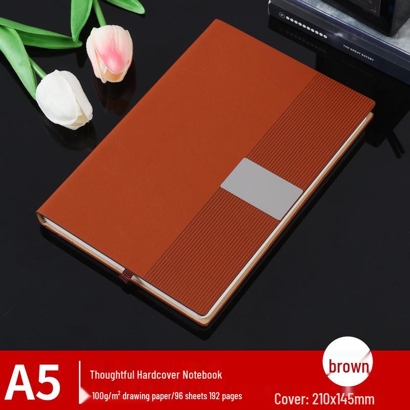 High-End Custom Leather Cord Buckle Diary with Thick Hardcover and Custom Logo. One book