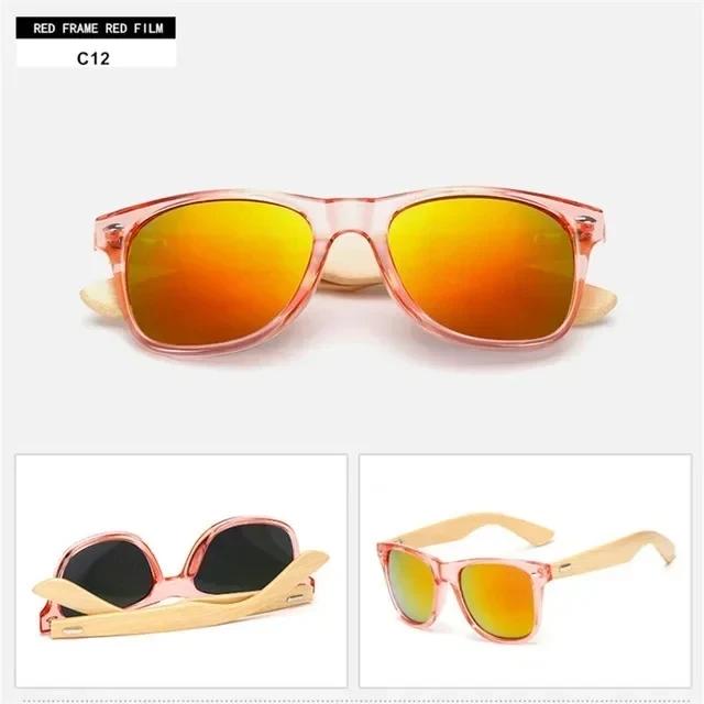 14 Color Wood Sunglasses Men for Women Square Shape Bamboo for Women For for Women Men Mirror Sun Eyeglasses retro de sol masculino Handmade