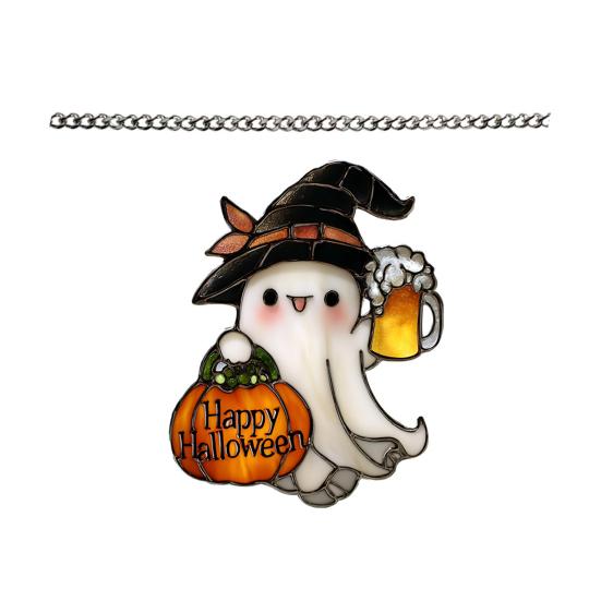 Ghost-Themed Pendant Sun Catcher Art Peaceful Atmosphere Sunlight Reflection Ornament Home Garden Decor