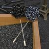 Fashion Crystal Flower Men's Brooches Long Brooch Pins Handmade Men's Lapel Pin for Suits Rhinestone Men Fashion Jewelry