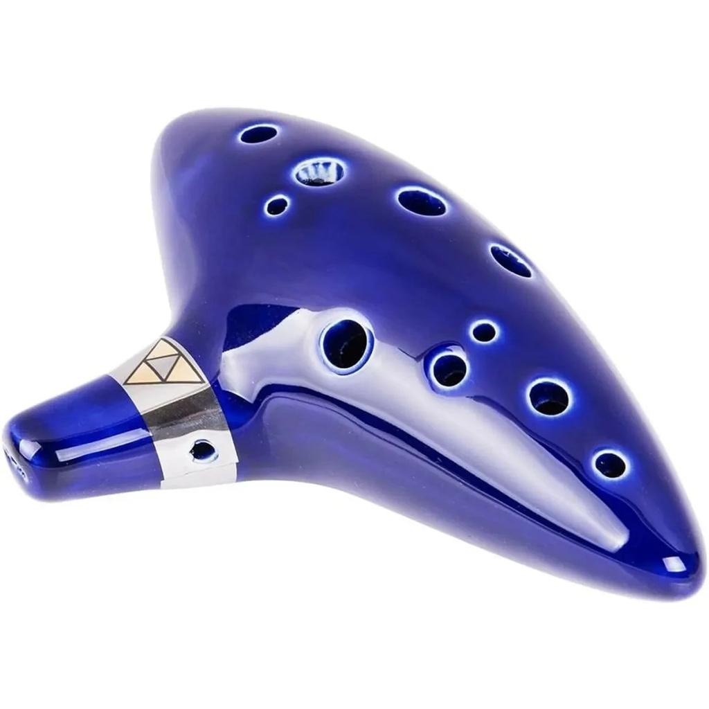 Ocarina,12 Tones Alto C Ceramic Ocarina Musical Instrument with Song Book Neck String Neck Cord Carry Bag