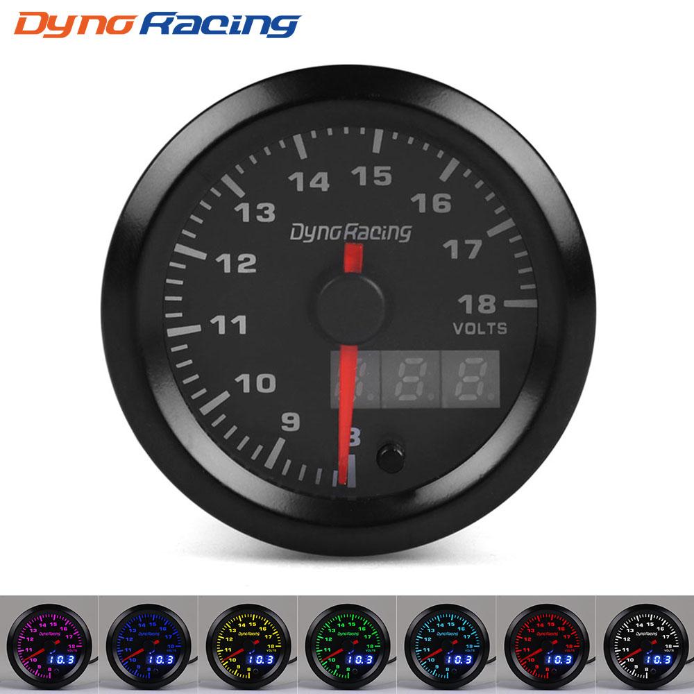 Dynoracing 2" 52mm 7 Colors LED Dual Display Boost Water Oil temp Oil pressure Voltmeter Air fuel Ratio EGT Tachometer Car Gauge