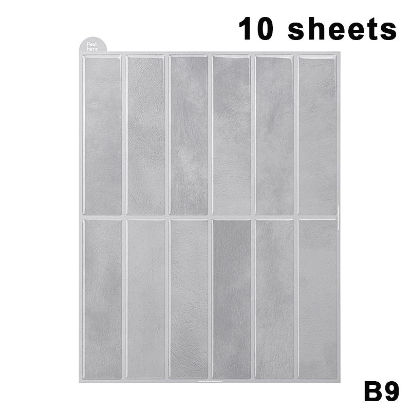 5/10Pcs Non Fading Wall Tile Stickers Peel and Stick Waterproof Oil Proof Heat Resistant for Dining Area Wall Decoration