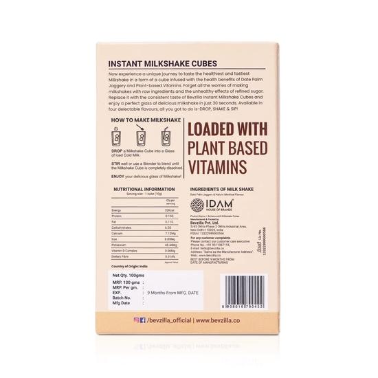 Bevzilla Butterscotch Instant Milkshake 10 Cubes Pack with Organic Date Palm Jaggery, Zero Refined Sugar, No Preservatives, Drop Stir & Enjoy