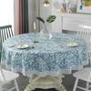 Round Tablecloth with Polyester Backing Oilproof Table Cloth Waterproof Table Cloths Stain Resistant Non Washable PVC Table