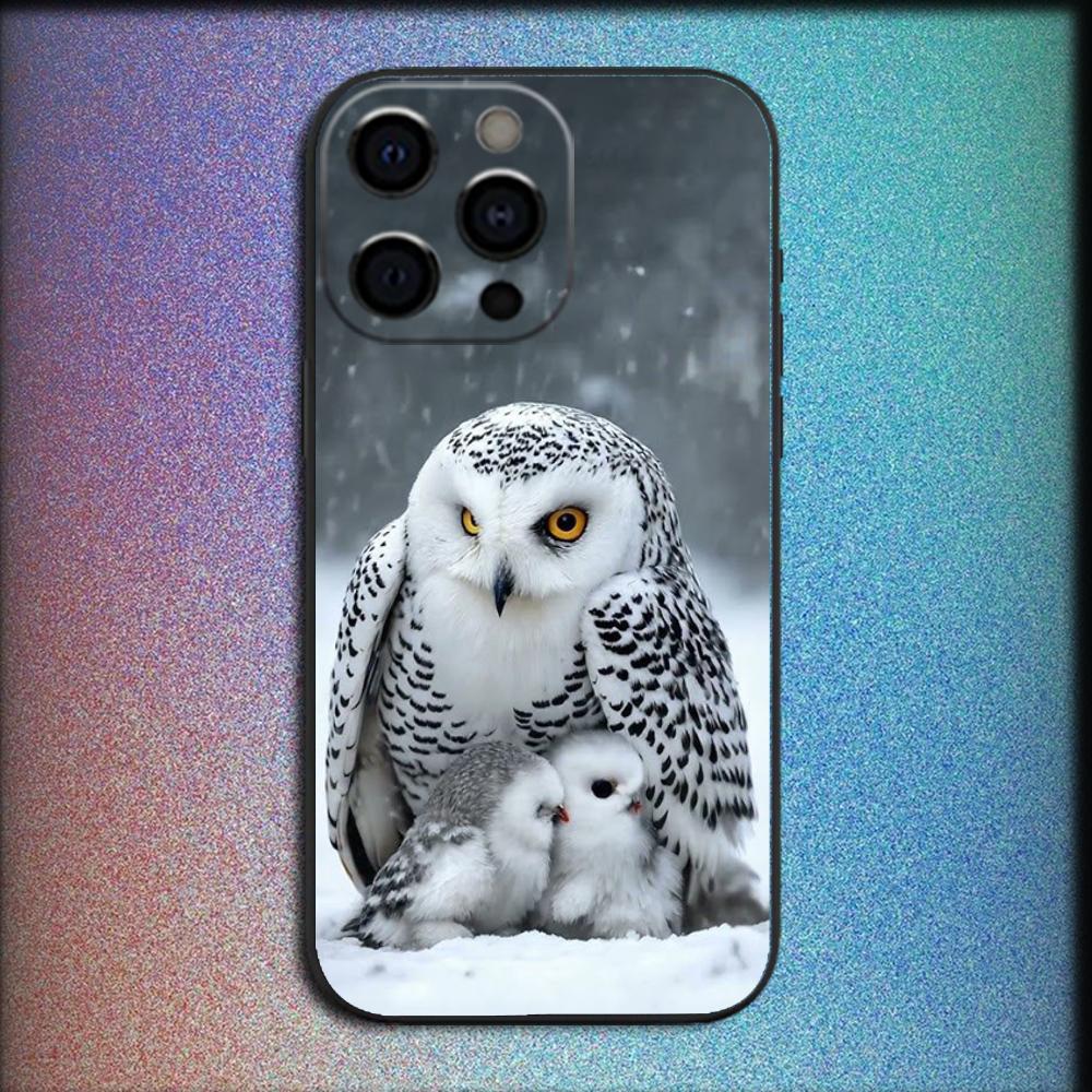 Pet Cute Owl Phone Case For iPhone 16,15,14,13,12,11,Pro,X,XS,Max,XR,Plus,Mini Soft Black Cover