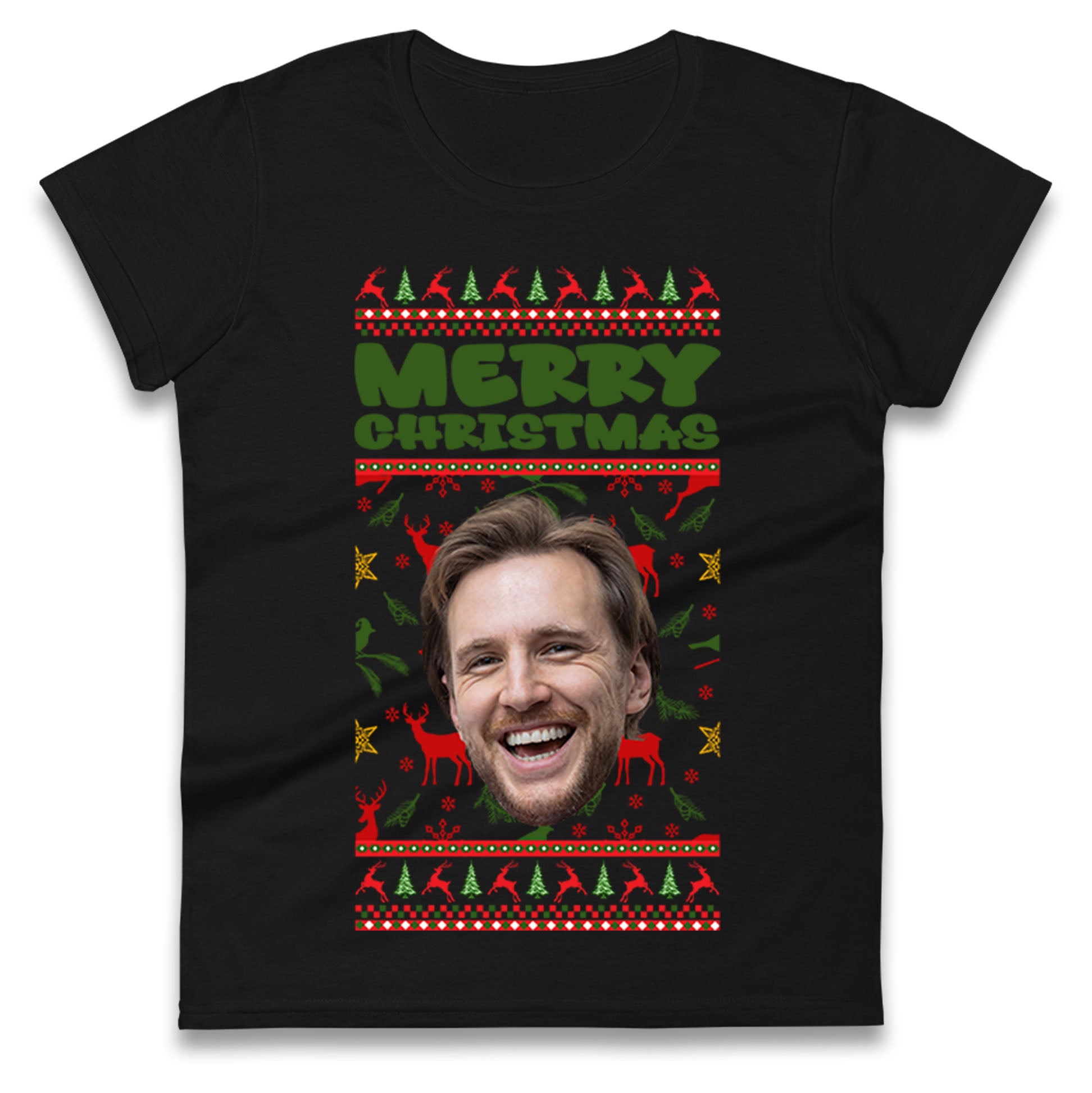 Personalise Merry Christmas Womens T Shirt Mens Tops Tees Unisex 2XL
