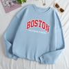Autumn Letter "Boston International" Printed Hoodies Fashionable Casual Classic Sports Long Sleeved Women's Hoodies