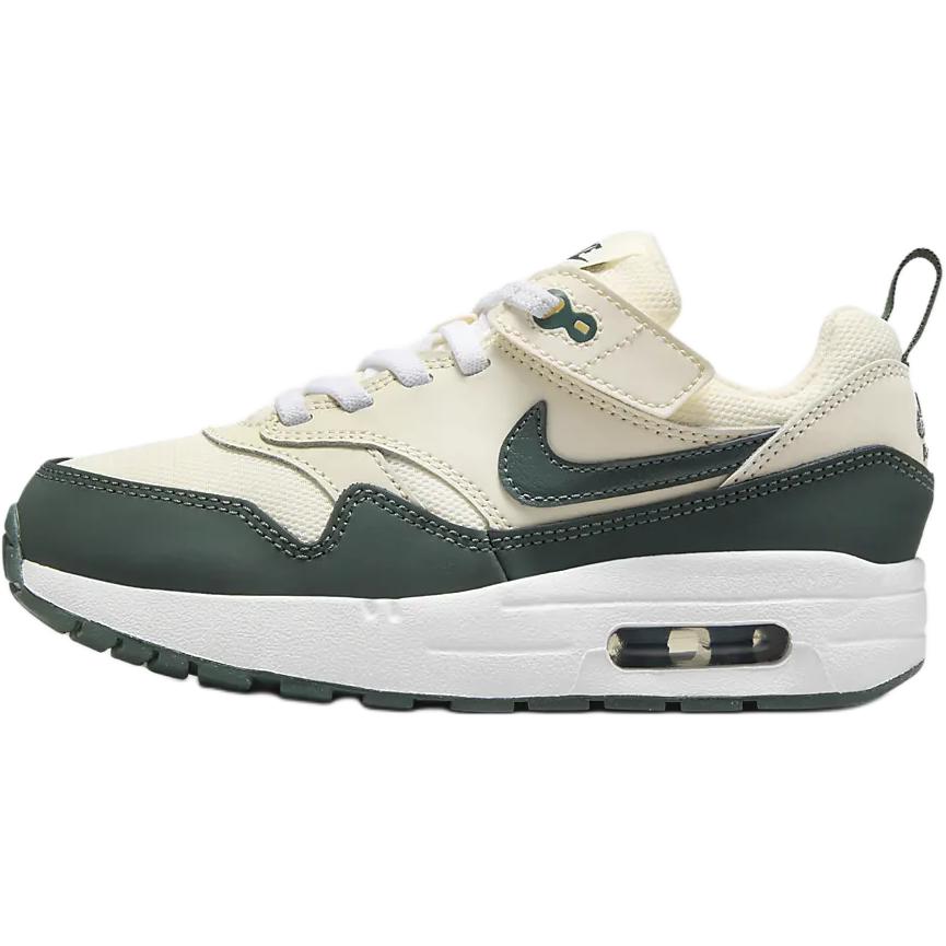 

(PS/Little Kids) Nike Air Max 1 EasyOn Pale Ivory/White/Bicoastal/Vintage Green DZ3308-107 26