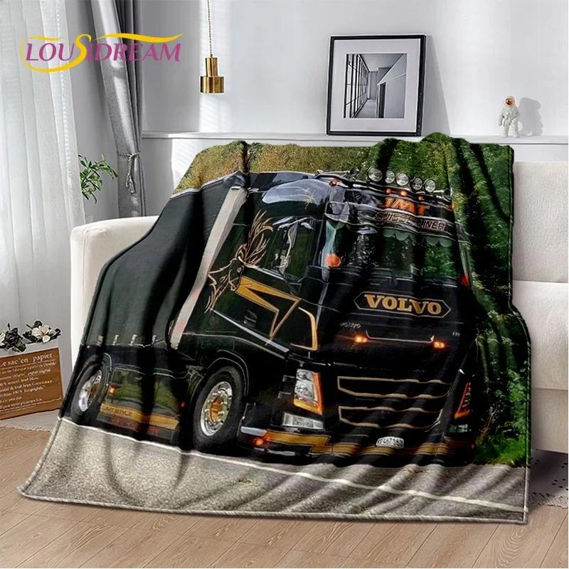 HD Volvo Nákladní Auto 3D Tisk Měkké Flanelové Deky, Přehoz Pohodlná Deka na Piknik Postele Pohovku Domácí Ložnici Dárky