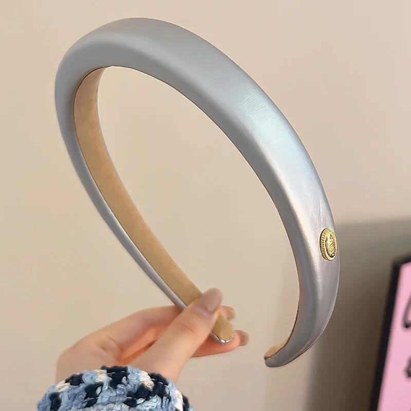 

Простой однотонный ободок из искусственной кожи для женщин, элегантный для выхода в свет, повязка для умывания лица, модные аксессуары для волос для девушки, резинка для волос