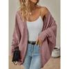 Women New Arrival Solid Medium Length Knit Cardigan, Autumn Winter Casual Open Front Knitted Sweater