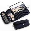 Travel-Friendly Makeup Brush Roll Up Pouch Organizer for Cosmetic Tools, Holds 20+ Brushes, Portable Bag for Women (Case Only)