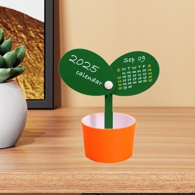 Desk Calendar Perpetual Practical Collectible Standing Pen Holder for Wedding