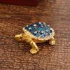 Exquisite Enamel Craftsmanship Alloy Diamond Turtle Animal Ring Storage Box Jewelry Storage Savings Bedroom Decoration