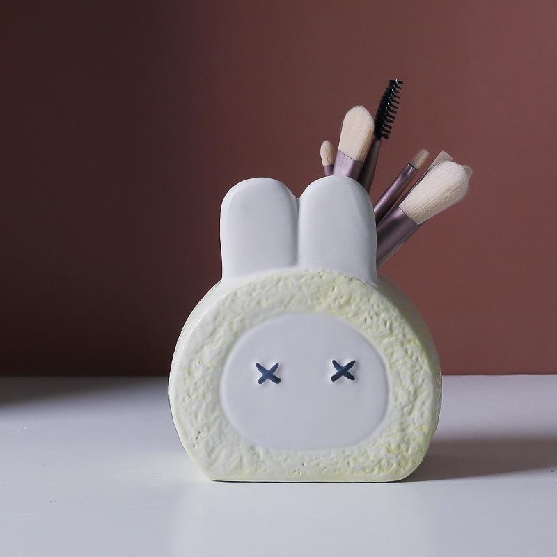 Cute Cartoon Creative Ceramic Oblique Insert Pen Holder Desktop Storage Organizer